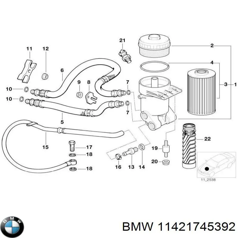 Filtro de óleo BMW 11421745392 preço, a partir de 8,68 USD