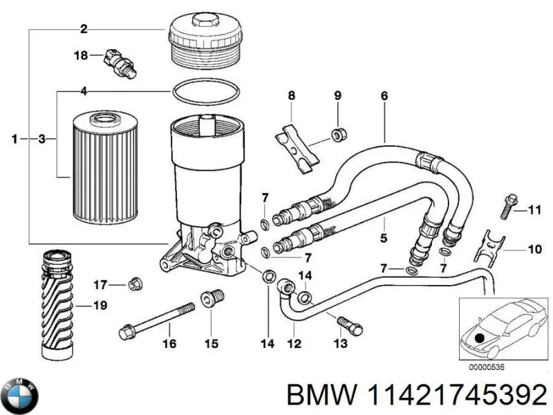 11421745392 BMW Filtro de óleo