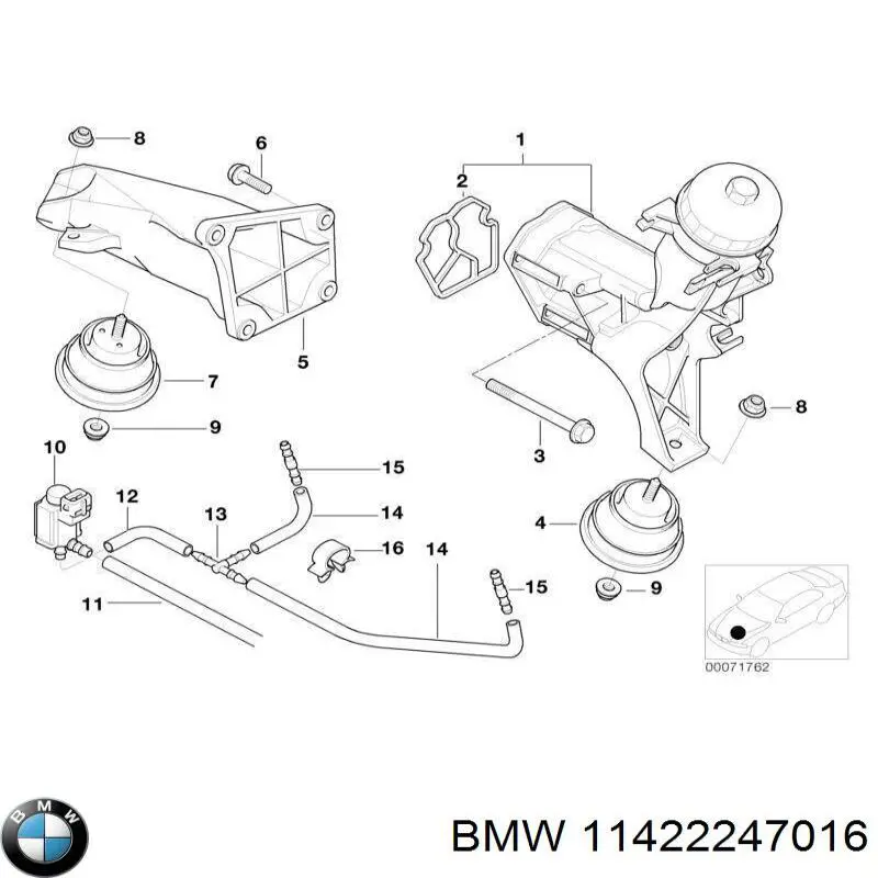 Vedante de adaptador do filtro de óleo BMW 11422247016 preço, a partir de 7,32 USD
