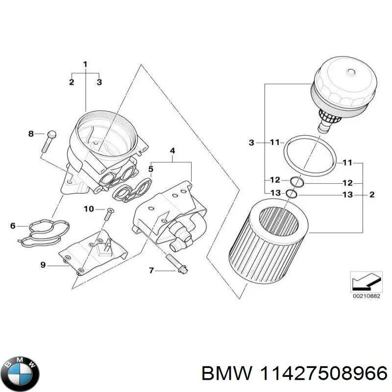 Caixa do filtro de óleo BMW 11427508966 preço, a partir de 111,50 USD