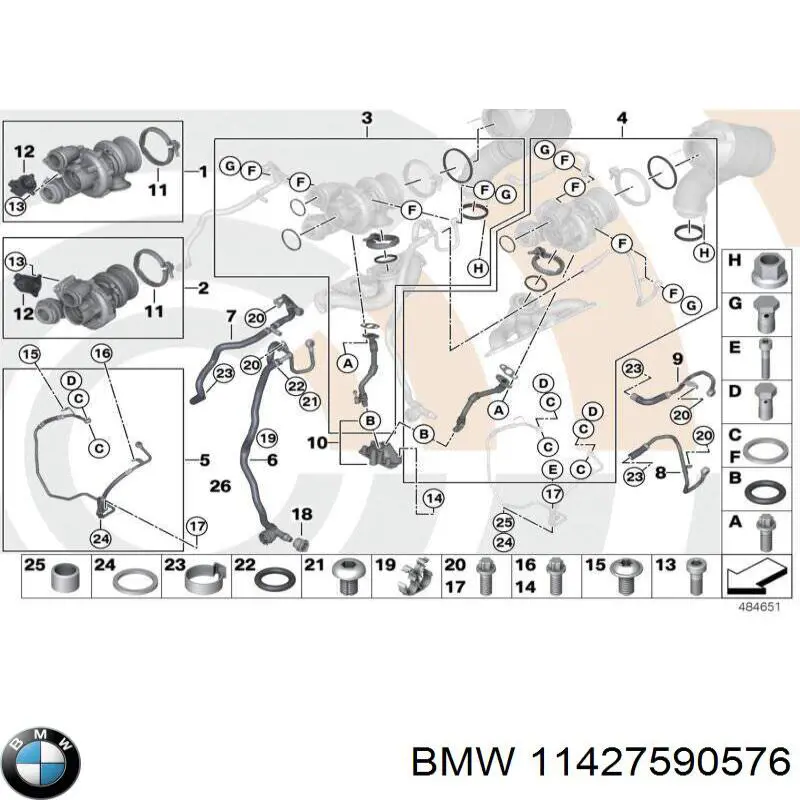 Vedante de mangueira de fornecimento de óleo de turbina BMW 11427590576 preço, a partir de 3,90 USD