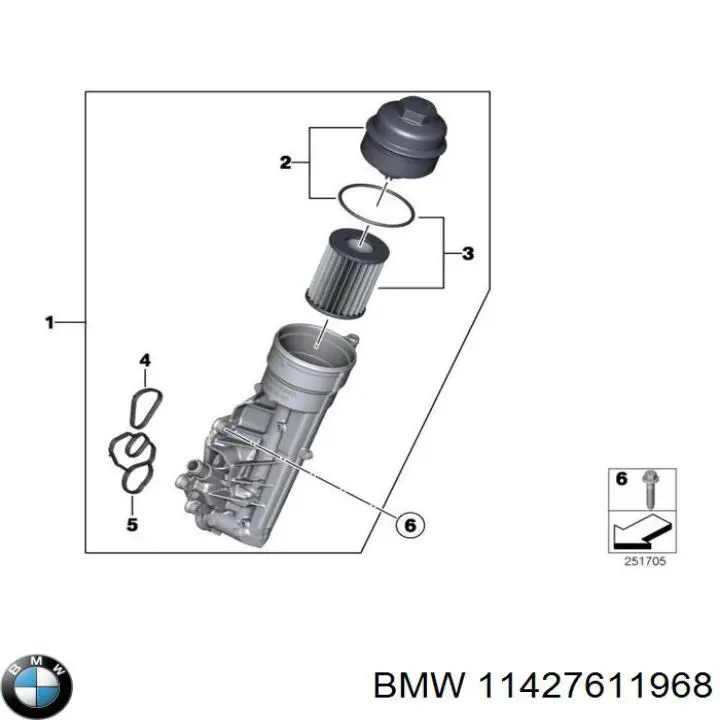 11427611968 BMW Filtro de óleo