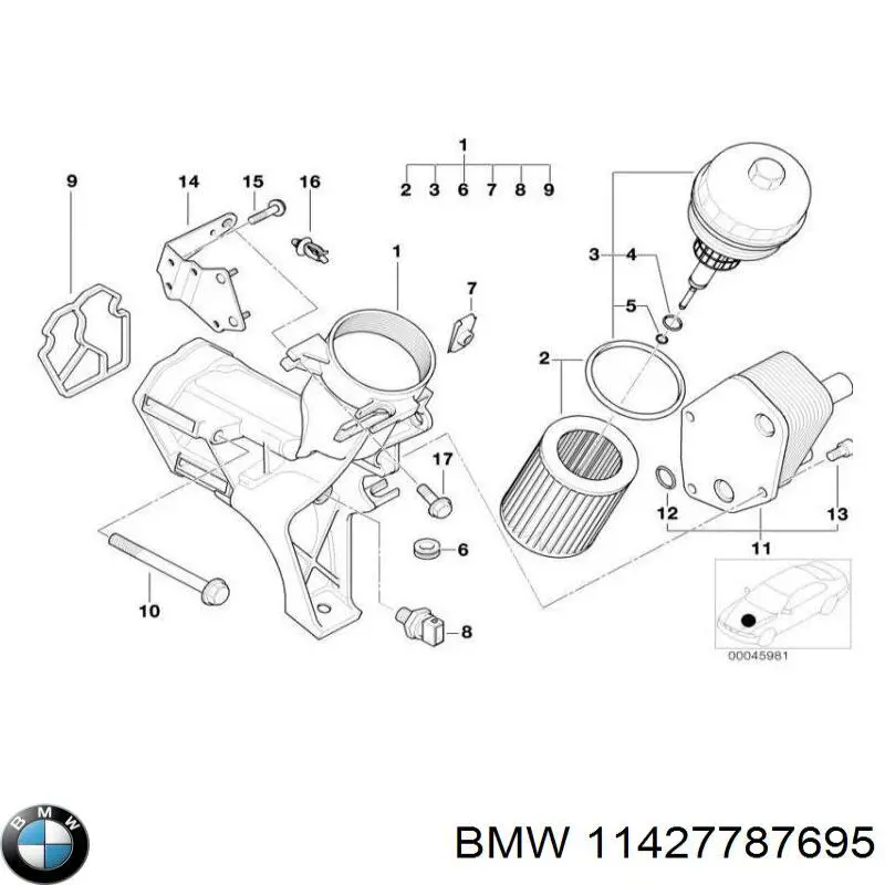 Compre 11427787695 BMW Vedante de adaptador do filtro de óleo