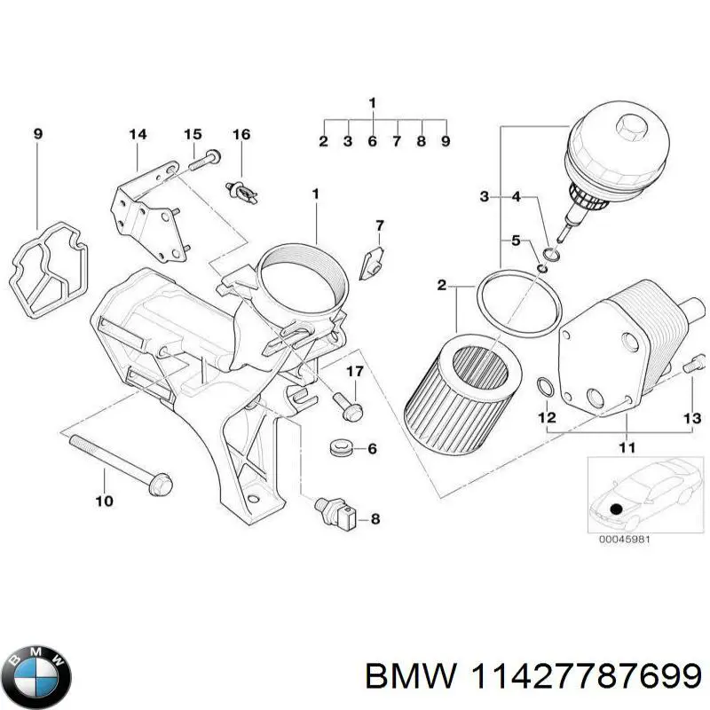 Compre 11427787699 BMW Vedante do radiador de óleo