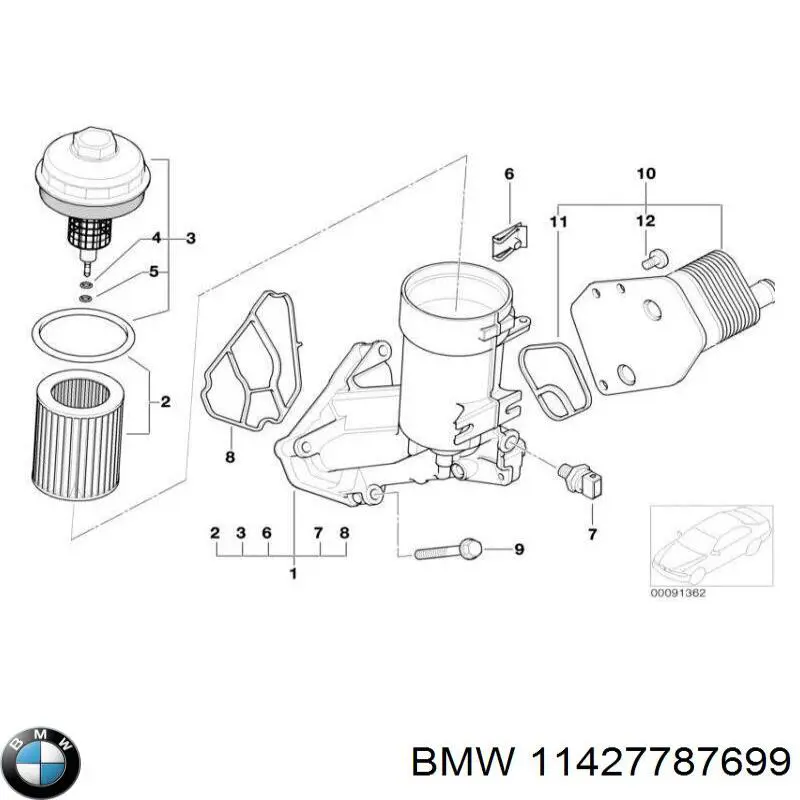 11427787699 BMW Vedante do radiador de óleo