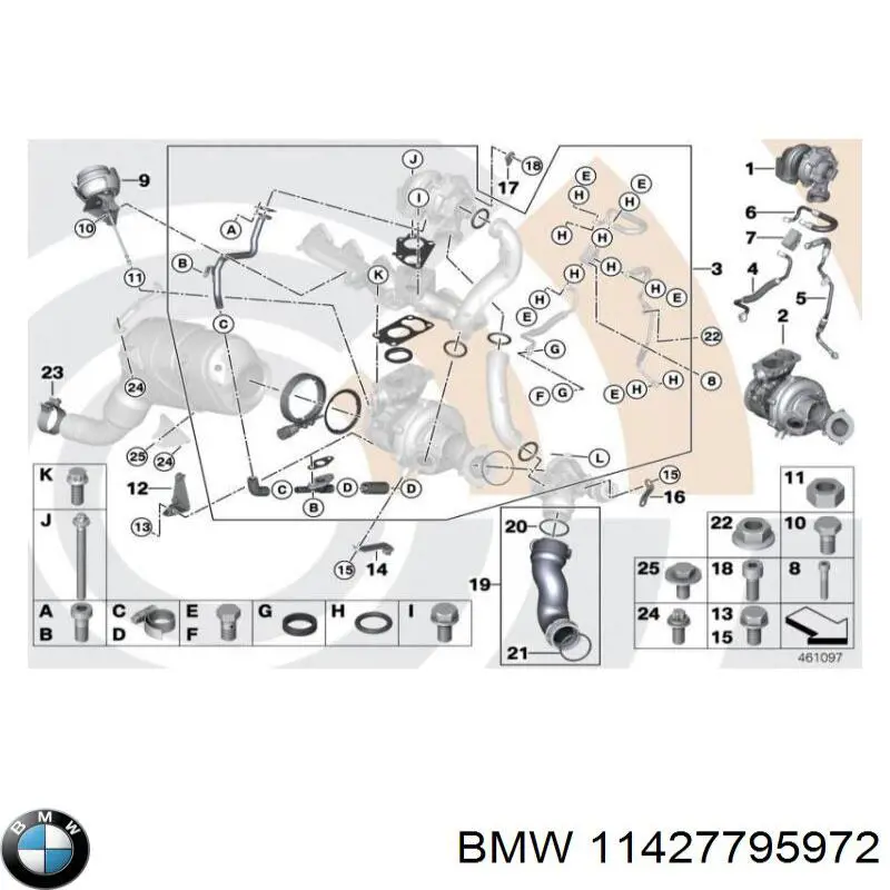 Tubo (mangueira) de fornecimento de óleo de turbina BMW 11427795972 preço, a partir de 74,19 USD