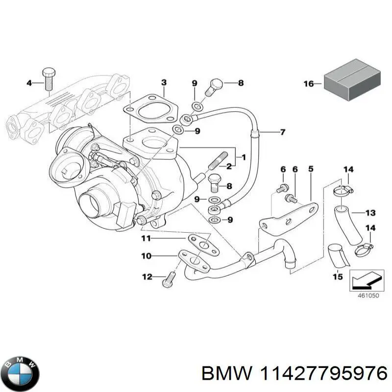 Compre 11427795976 BMW Tubo (mangueira) de derivação de óleo de turbina