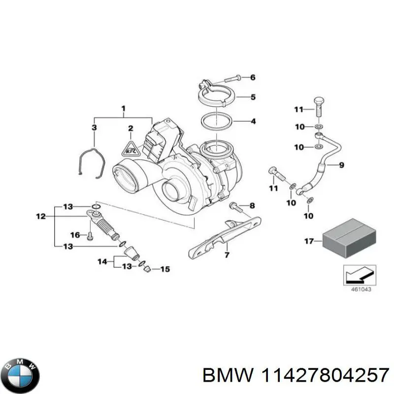 11427804257 BMW Cano derivado de ventilação de cárter (de separador de óleo)