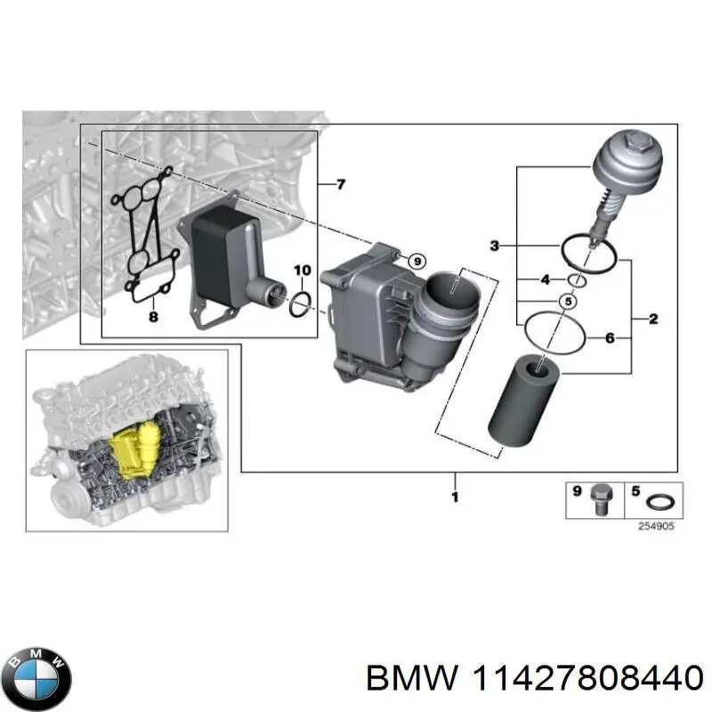 11427808440 BMW Tampa do filtro de óleo