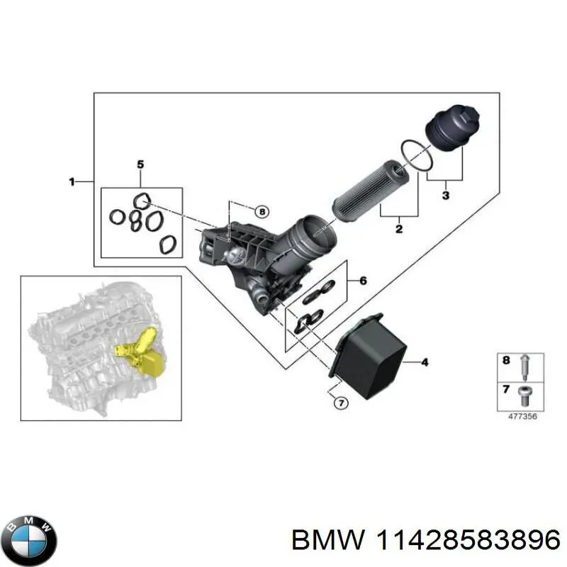 Kit de vedantes de caixa do filtro de óleo BMW 11428583896 preço, a partir de 20,59 USD