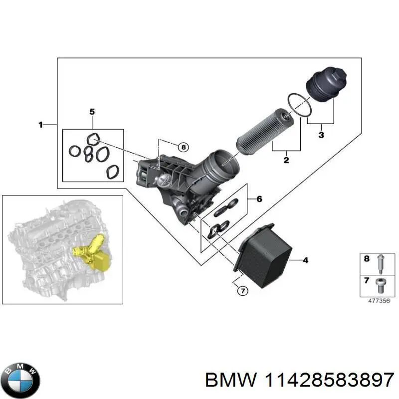 Kit de vedantes de caixa do filtro de óleo BMW 11428583897 preço, a partir de 20,50 USD