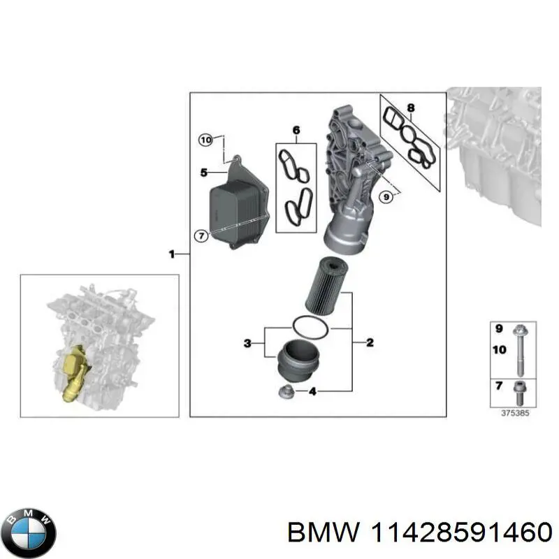 Vedante de adaptador do filtro de óleo BMW 11428591460 preço, a partir de 11,02 USD