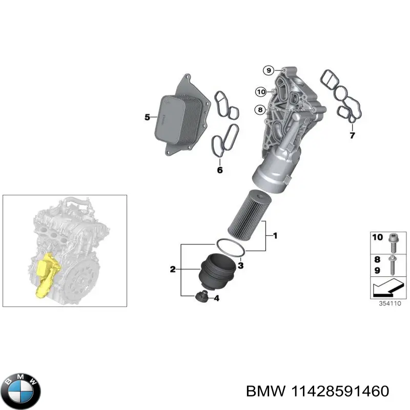 Compre 11428591460 BMW Vedante de adaptador do filtro de óleo
