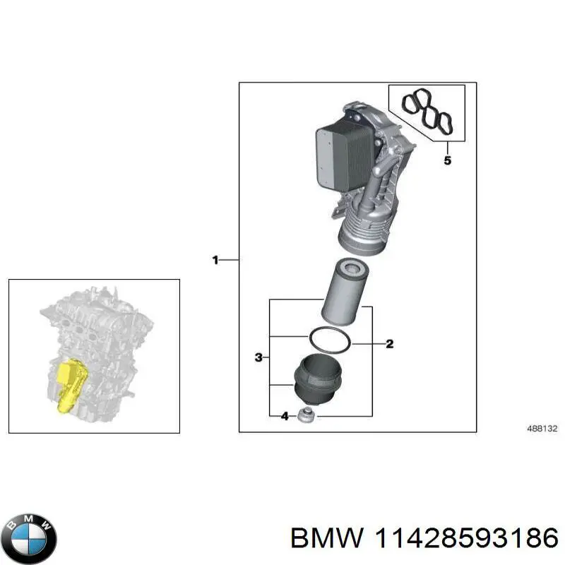 Filtro de óleo BMW 11428593186 preço, a partir de 12,38 USD