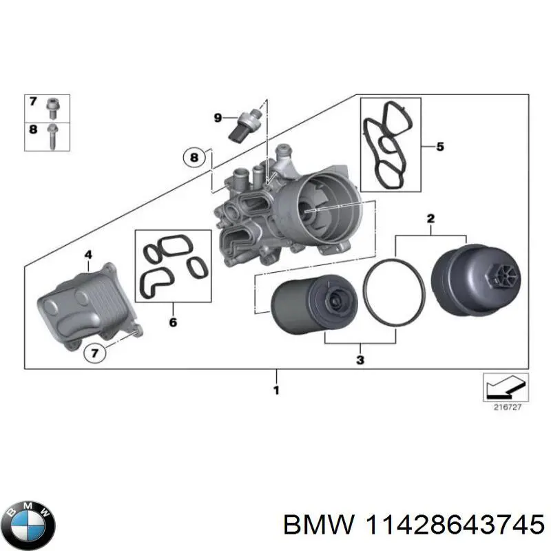 Filtro de óleo BMW 11428643745 preço, a partir de 110,44 USD