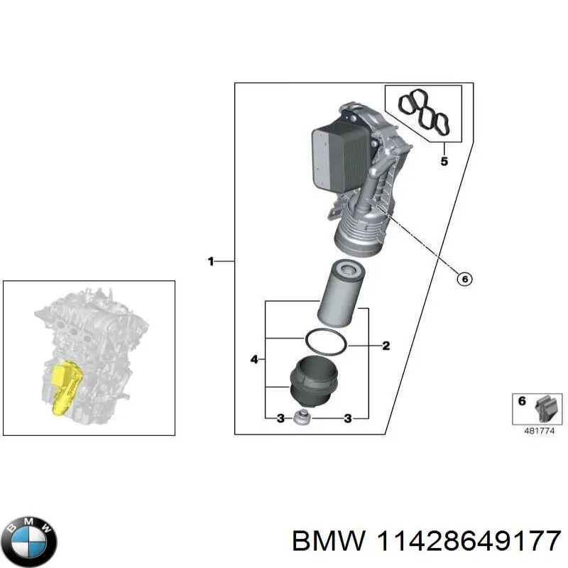 Caixa do filtro de óleo BMW 11428649177 preço, a partir de 126,68 USD