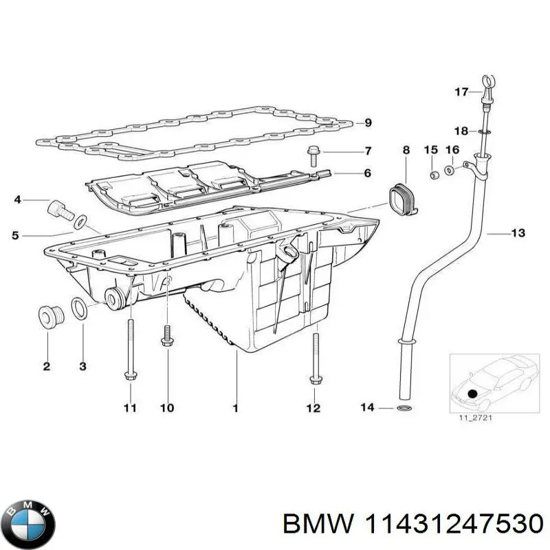 11431247530 BMW Sonda (indicador) do nível de óleo no motor