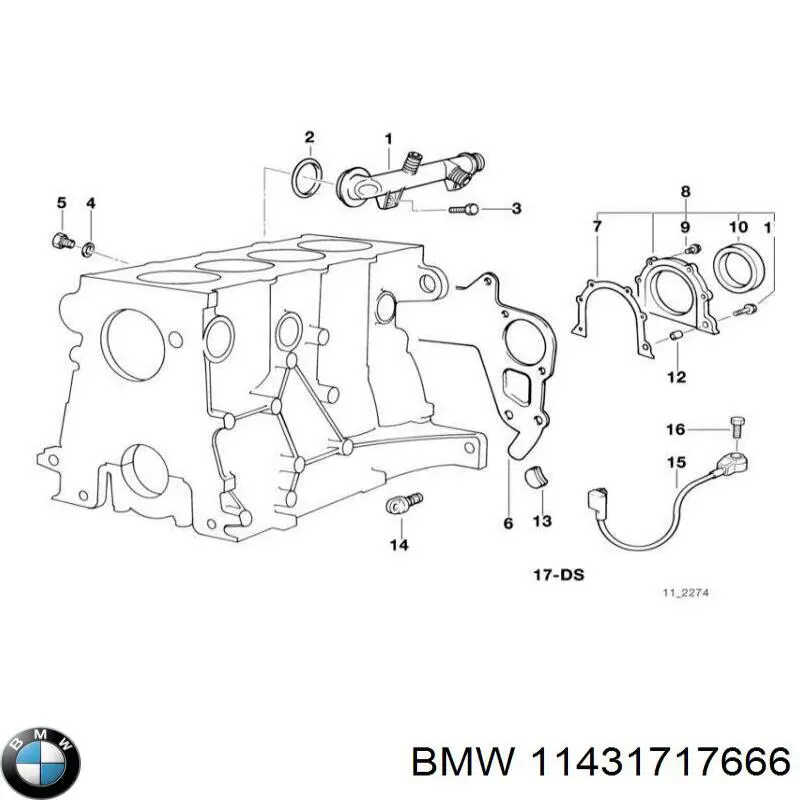 Compre 11431717666 BMW Vedante da tampa de válvulas de motor, anel