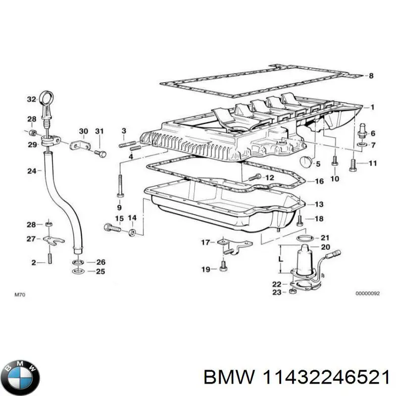 Compre 11432246521 BMW Sonda (indicador) do nível de óleo no motor