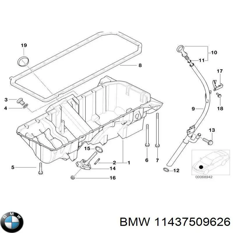 Sonda (indicador) do nível de óleo no motor BMW X5  E53