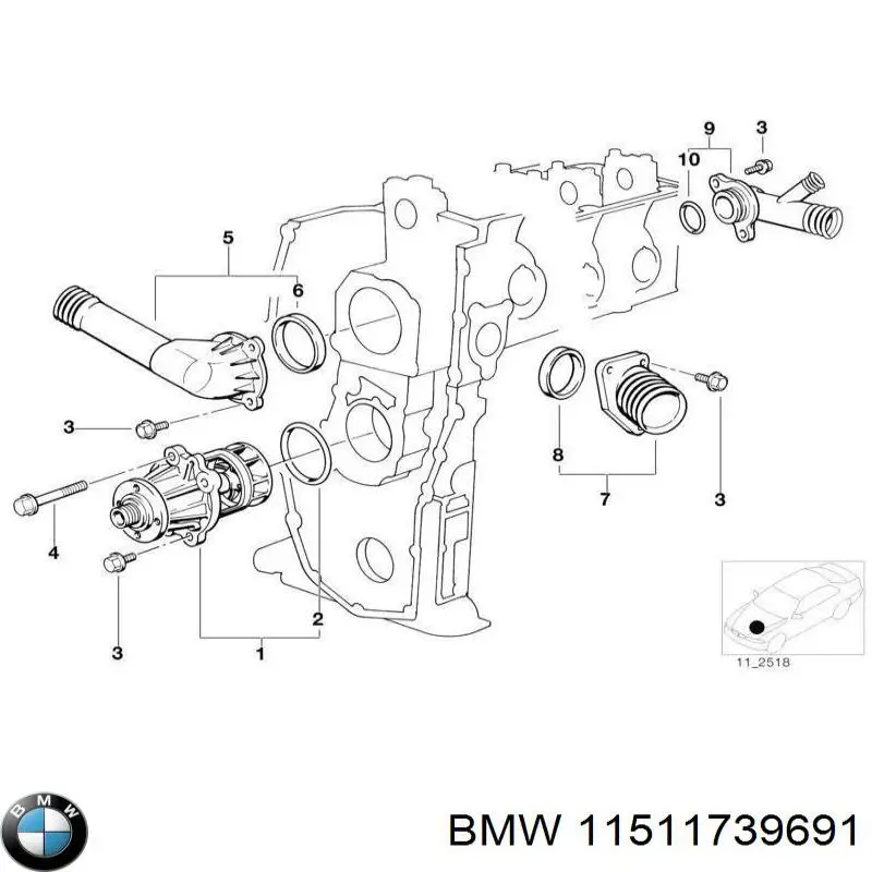 11511739691 BMW Vedante de bomba de água