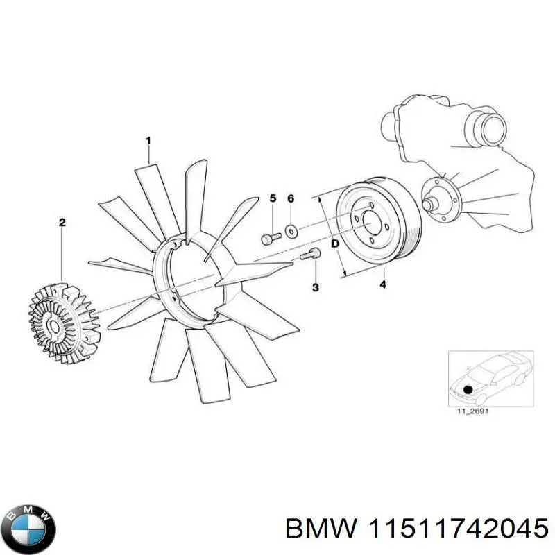 Compre 11511742045 BMW Polia da bomba de água