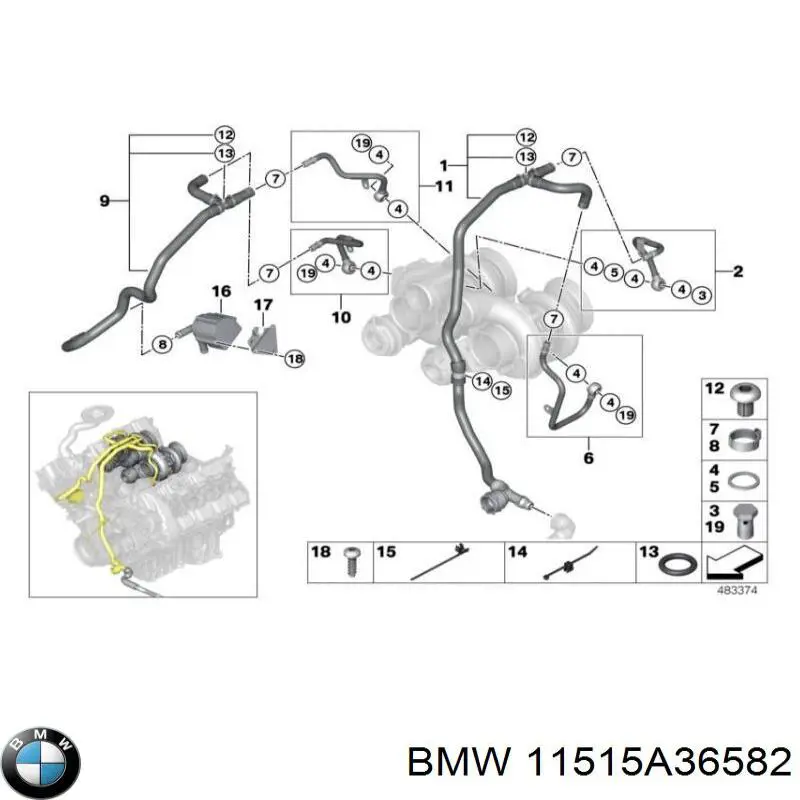 11515A36582 BMW Bomba de água (bomba) de esfriamento, adicional elétrica