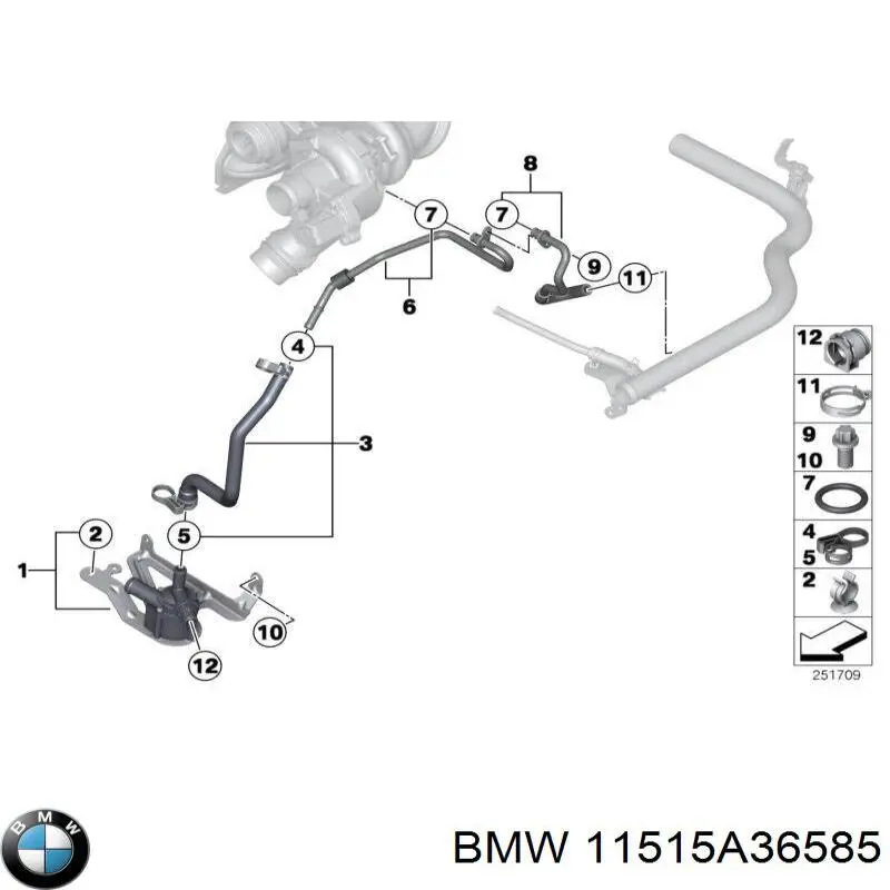 11515A36585 BMW Bomba de água (bomba) de esfriamento, adicional elétrica