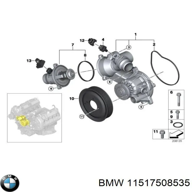 Vedante de bomba de água BMW 11517508535 preço, a partir de 17,88 USD