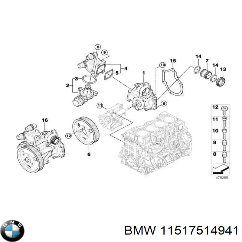 11517514941 BMW Vedante de bomba de água