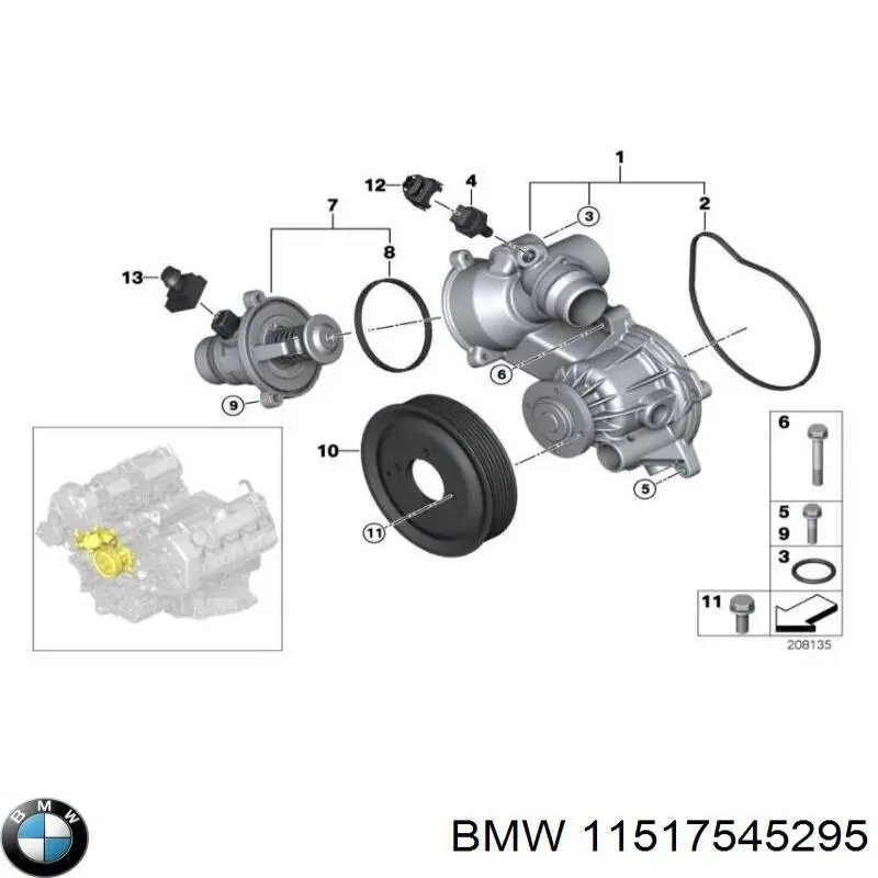 11517545295 BMW Polia da bomba de água