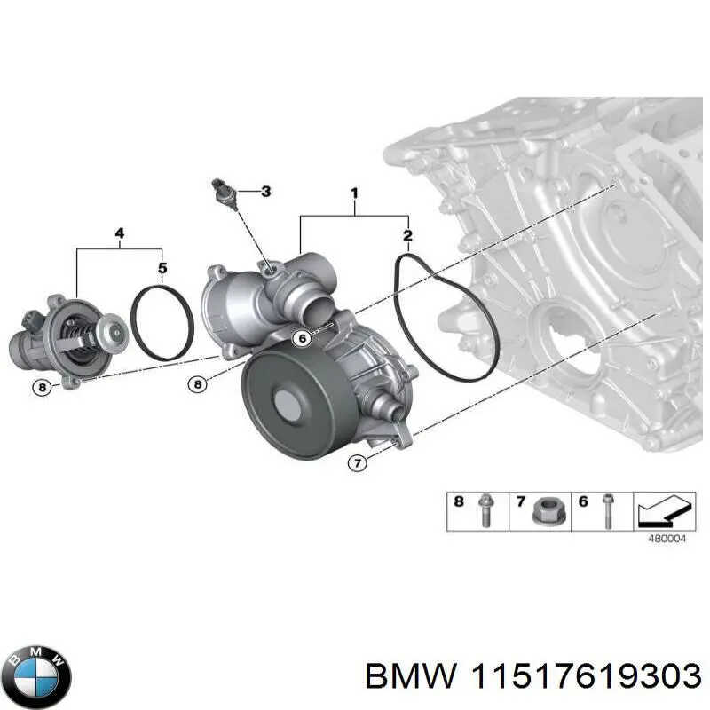 11517619303 BMW Bomba de água (bomba) de esfriamento