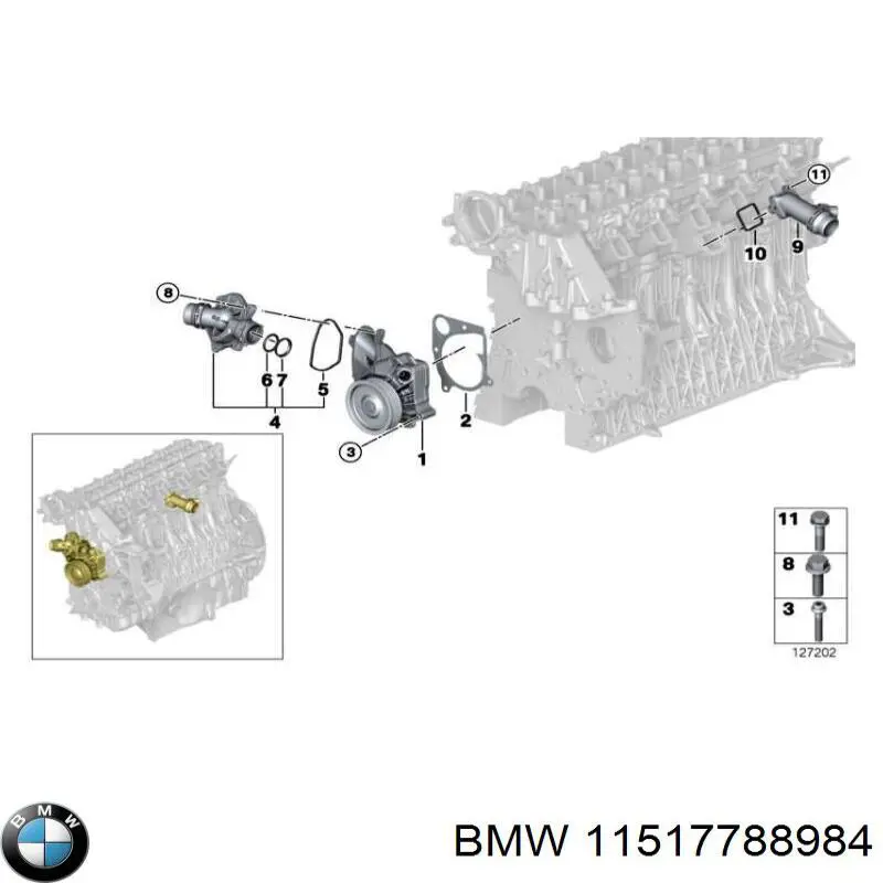 11517788984 BMW Vedante de caixa do termostato