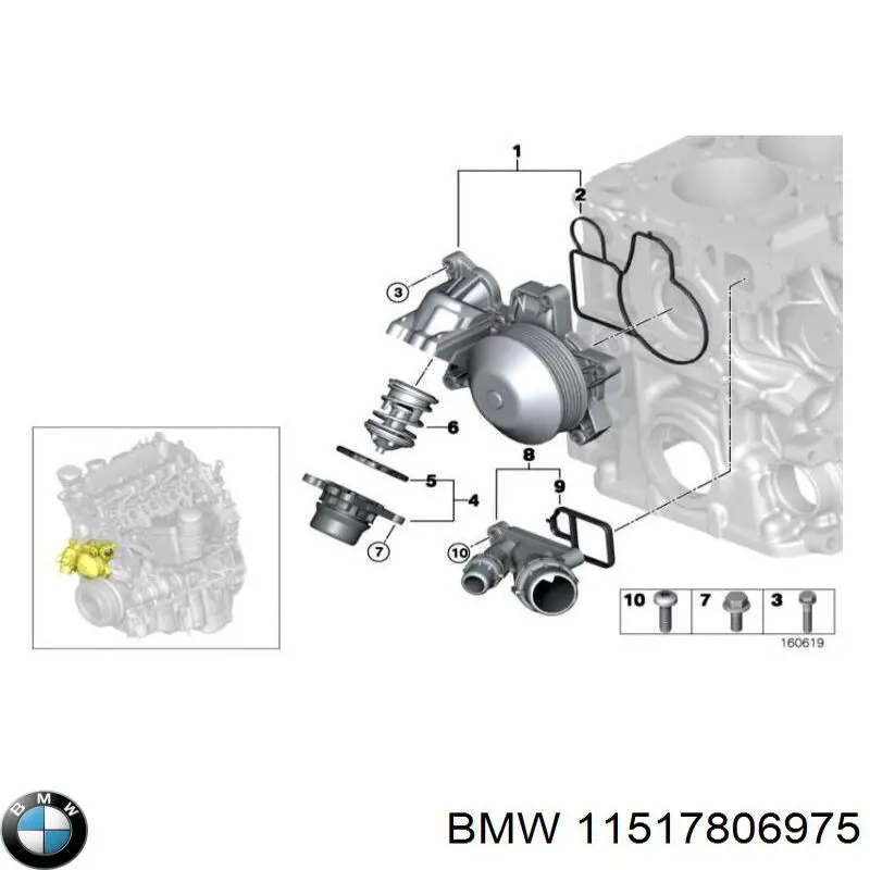 11517806975 BMW Vedante de termostato