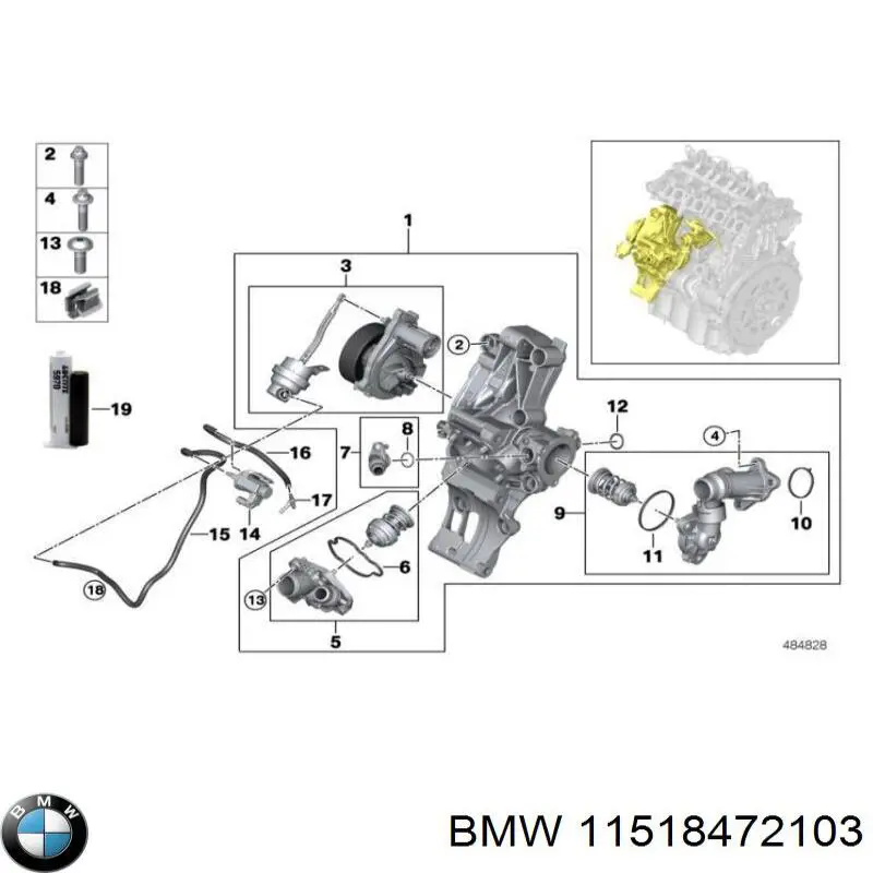 11518472103 BMW Bomba de água (bomba) de esfriamento