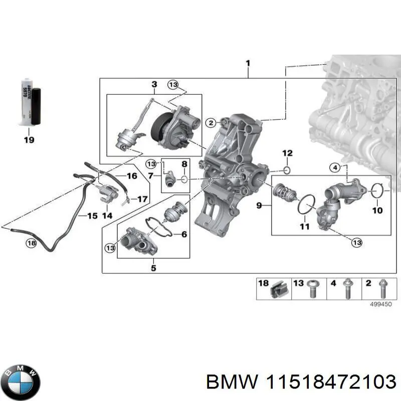 Bomba de água (bomba) de esfriamento BMW 11518472103 preço, a partir de 134,66 USD