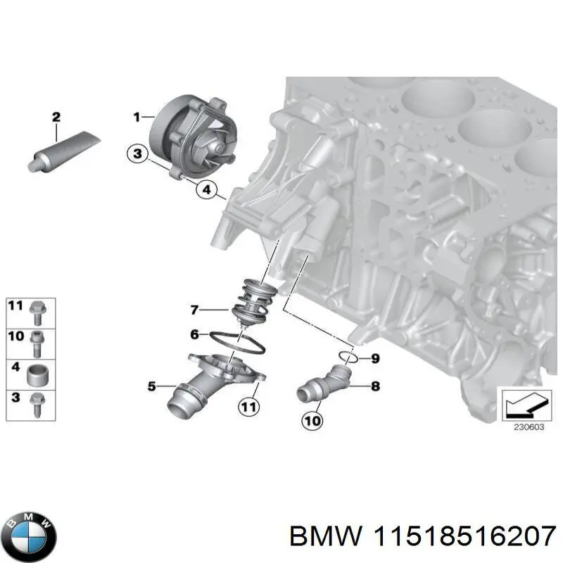 Vedante de caixa do termostato BMW 11518516207 preço, a partir de 12,15 USD