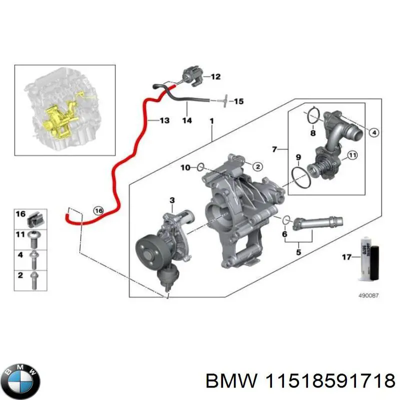 11518591718 BMW Bomba de água (bomba) de esfriamento