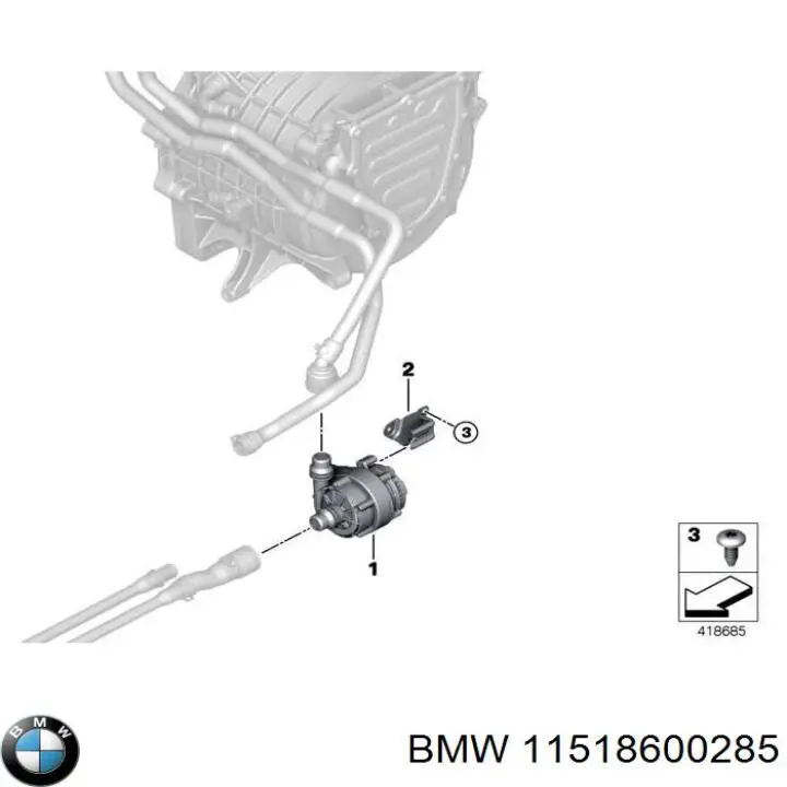 11518600285 BMW Bomba de água (bomba) de esfriamento, adicional elétrica