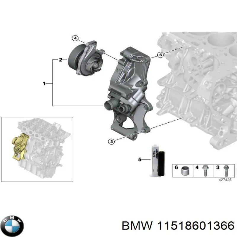 Bomba de água (bomba) de esfriamento BMW 11518601366 preço, a partir de 143,02 USD