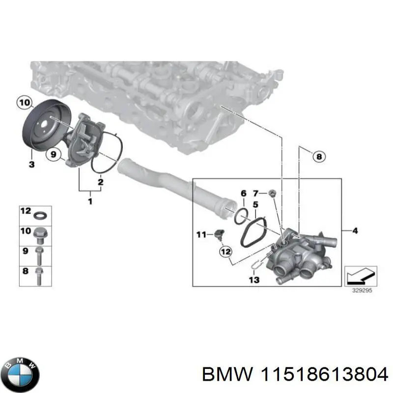 11518613804 BMW Vedante de bomba de água