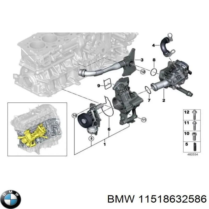 11518632586 BMW Vedante de bomba de água