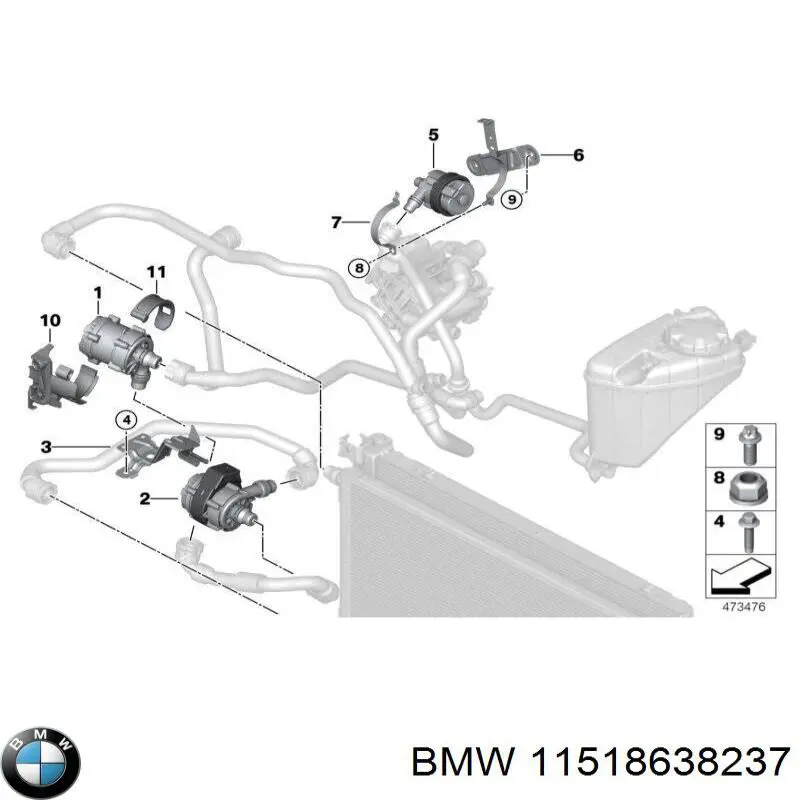 Bomba de água (bomba) de esfriamento, adicional elétrica BMW 11518638237 preço, a partir de 128,83 USD