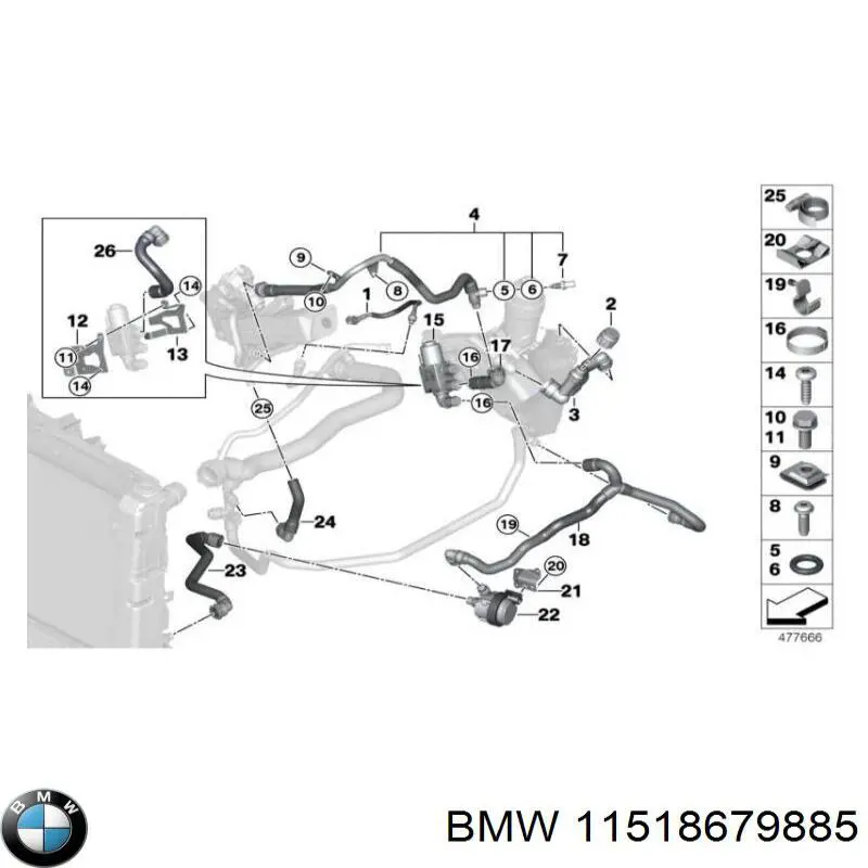 Bomba de água (bomba) de esfriamento, adicional elétrica BMW 11518679885 preço, a partir de 63,31 USD