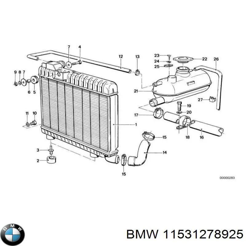Compre 11531278925 BMW Mangueira (cano derivado) inferior do radiador de esfriamento