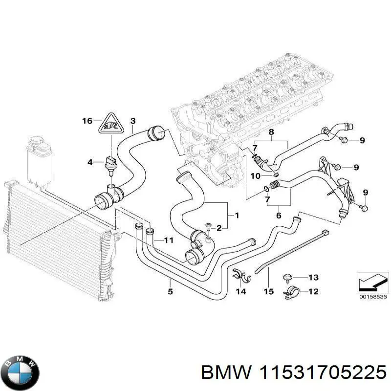 Mangueira inferior do tanque de expansão BMW 11531705225 preço, a partir de 40,70 USD