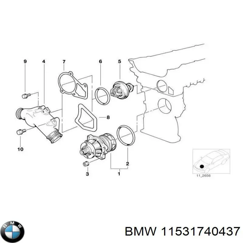 Compre 11531740437 BMW Vedante de caixa do termostato