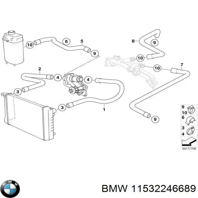 Mangueira (cano derivado) do sistema de esfriamento BMW 11532246689 preço, a partir de 73,33 USD