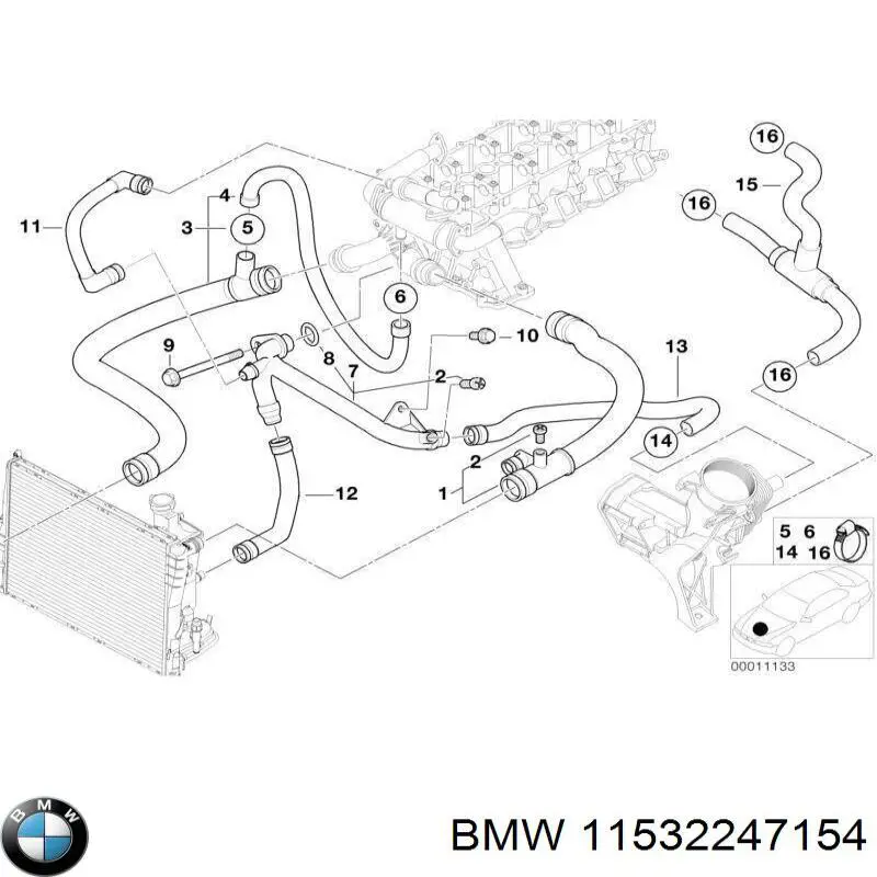 Compre 11532247154 BMW Mangueira (cano derivado) inferior do radiador de esfriamento