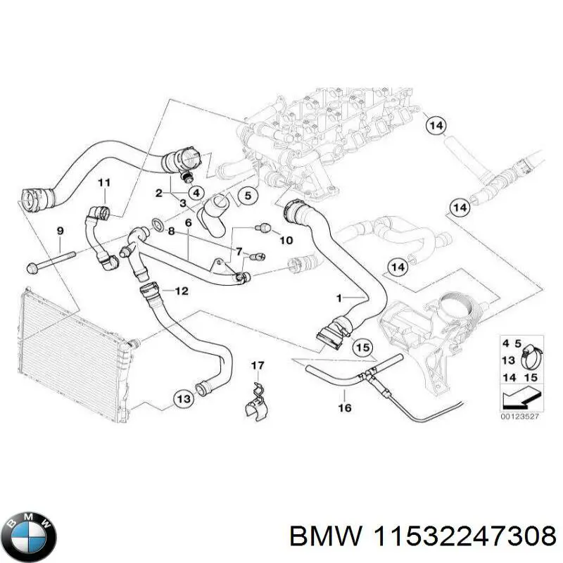 Compre 11532247308 BMW Mangueira (cano derivado) inferior do radiador de esfriamento